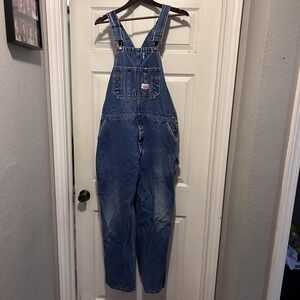 Round House Overalls Mens 42x30 Denim Made in USA Workwear Carpenter Vintage